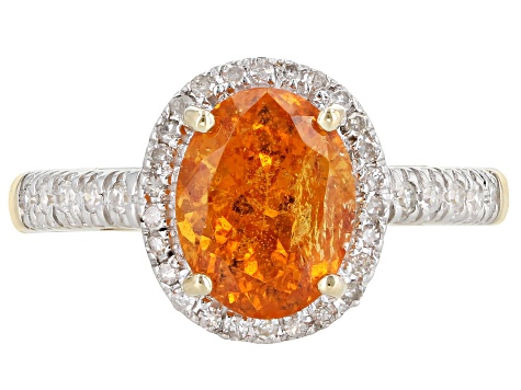 Orange Mandarin Garnet 14k Yellow Gold Ring 2.45ctw