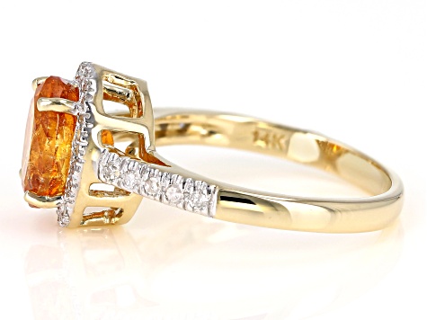 Orange Mandarin Garnet 14k Yellow Gold Ring 2.45ctw