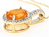 Orange Mandarin Garnet 14k Yellow Gold Pendant with Chain 2.39ctw