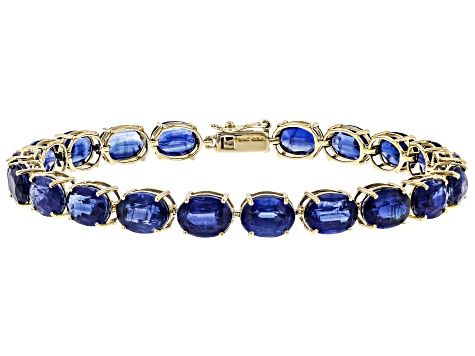 Blue Kyanite 14k Gold Tennis Bracelet. 27.71ctw
