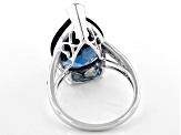 London Blue Topaz Rhodium Over 14k White Gold Ring 11.56ctw