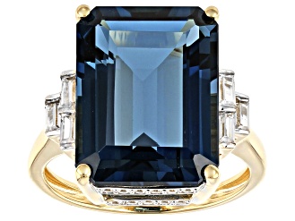 London Blue Topaz 14k Yellow Gold Ring 12.67ctw