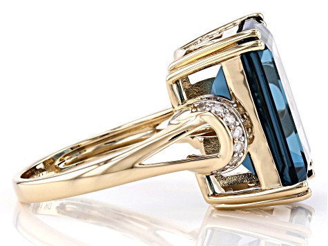 London Blue Topaz 14k Yellow Gold Ring 11.97ctw - WPG316 | JTV.com