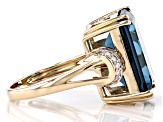 London Blue Topaz 14k Yellow Gold Ring 11.97ctw