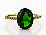 Green Chrome Diopside 14k Yellow Gold Ring 3.52ctw