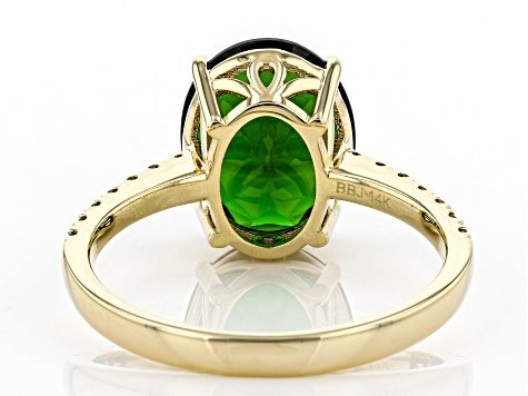 Green Chrome Diopside 14k Yellow Gold Ring 3.52ctw