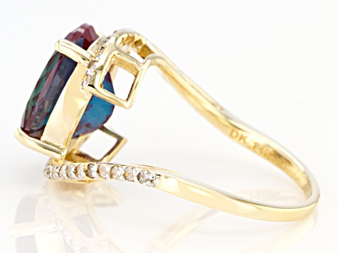 Blue Lab Created Alexandrite 14k Yellow Gold Ring 4.68ctw