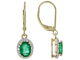 Green Zambian Emerald 14k Yellow Gold Earrings 1.60ctw