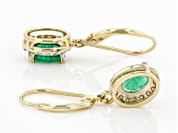 Green Zambian Emerald 14k Yellow Gold Earrings 1.60ctw