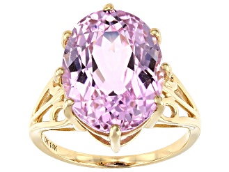 Pink Kunzite 14k Yellow Gold Ring 10.46ct