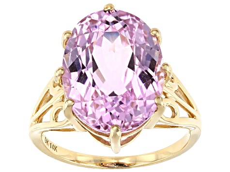 Pink Kunzite 14k Yellow Gold Ring 10.46ct