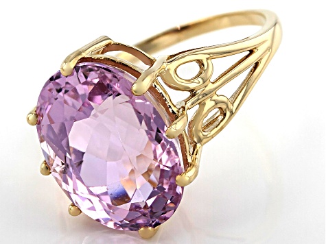 Pink Kunzite 14k Yellow Gold Ring 10.46ct