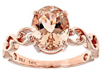 Peach Cor-de-Rosa Morganite 14k Rose Gold Ring 2.10ctw