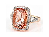 Peach Morganite 14k Rose Gold Ring 5.78ctw