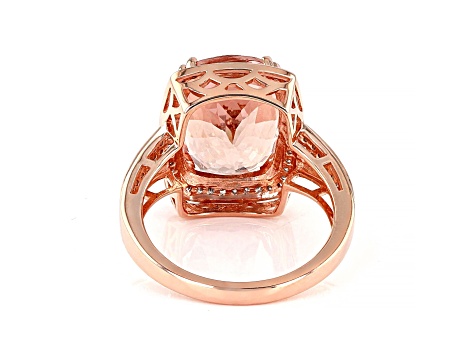 Peach Morganite 14k Rose Gold Ring 5.78ctw