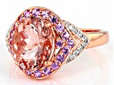 Peach Cor-de-Rosa Morganite 14k Rose Gold Ring 3.69ctw