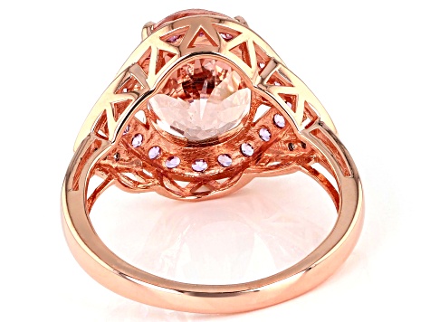 Peach Cor-de-Rosa Morganite 14k Rose Gold Ring 3.69ctw