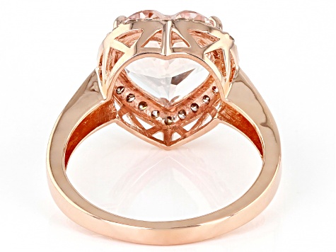 Peach Morganite 14k Rose Gold Ring 2.70ctw