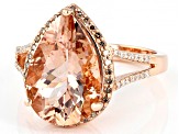 Peach Morganite 14k Rose Gold Ring 4.69ctw