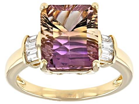 Bi-Color Ametrine 14k Yellow Gold Ring 4.24ctw