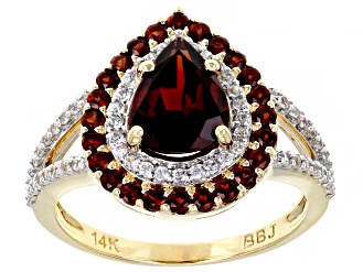 Red Garnet 14k Yellow Gold Ring 1.98ctw