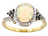 Multi-Color Ethiopian Opal 14k Yellow Gold Ring 1.03ctw