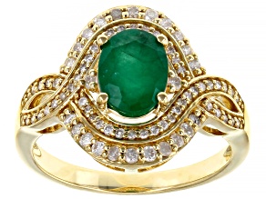 Green Emerald 14K Yellow Gold Ring 1.31ctw