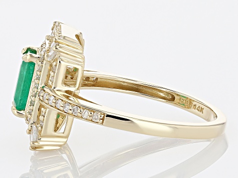 Green Emerald 14k Yellow Gold Ring 1.16ctw