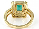 Green Emerald 14k Yellow Gold Ring 1.16ctw