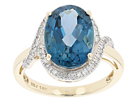 London Blue Topaz 14k Yellow Gold Ring 6.69ctw - WPG529 | JTV.com