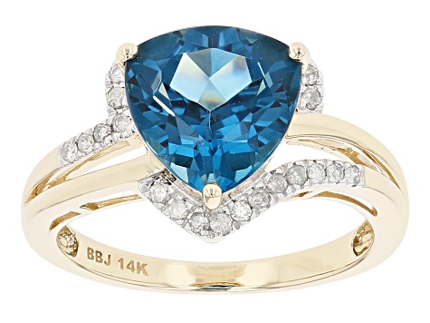 London Blue Topaz 14k Yellow Gold Ring 4.03ctw