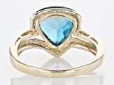 London Blue Topaz 14k Yellow Gold Ring 4.03ctw