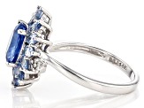 Blue Ceylon Sapphire Rhodium Over 14k White Gold Ring 2.70ctw