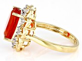 Orange Mexican Fire Opal 14k Yellow Gold Ring 2.77ctw