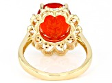 Orange Mexican Fire Opal 14k Yellow Gold Ring 2.77ctw