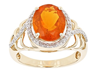 Orange Fire Opal 14k Yellow Gold Ring 2.25ctw