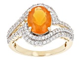 Orange Fire Opal 14k Yellow Gold Ring 2.26ctw
