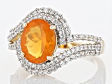 Orange Fire Opal 14k Yellow Gold Ring 2.26ctw