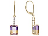 Bi-Color Ametrine 14k Yellow Gold Earrings 7.26ctw