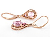 Pink Kunzite 14k Rose Gold Earrings 3.15ctw