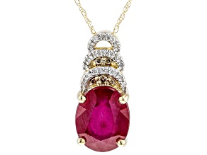 Red Mahaleo® Ruby 14k Yellow Gold Pendant With Chain 3.06ctw