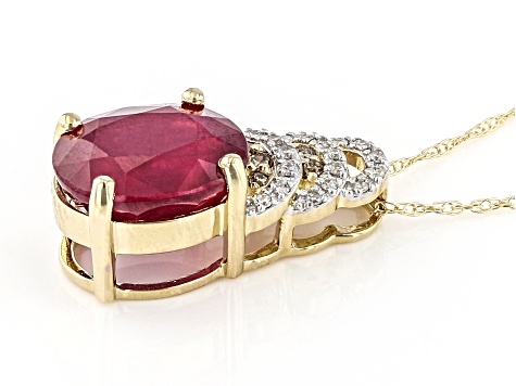 Red Mahaleo® Ruby 14k Yellow Gold Pendant With Chain 3.06ctw