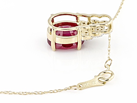 Red Mahaleo® Ruby 14k Yellow Gold Pendant With Chain 3.06ctw