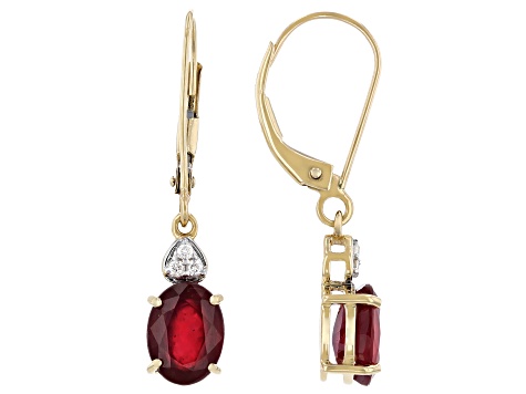 Red Mahaleo® Ruby 14k Yellow Gold Earrings 2.60ctw