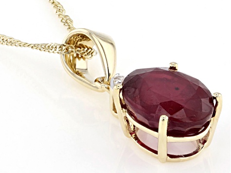 Red Mahaleo® Ruby 14k Yellow Gold Pendant With Chain 2.83ctw