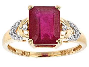 Picture of Red Mahaleo® Ruby 14k Yellow Gold Ring 2.98ctw
