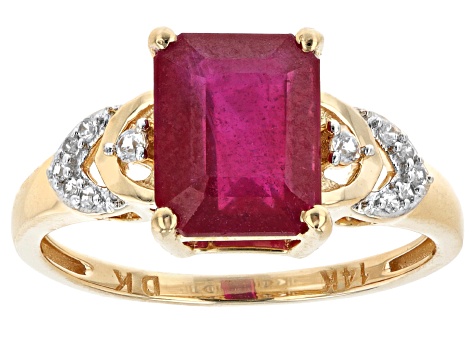 Red Mahaleo® Ruby 14k Yellow Gold Ring 2.98ctw