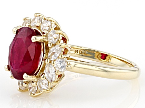 Red Mahaleo® Ruby 14K Yellow Gold Ring 4.82ctw
