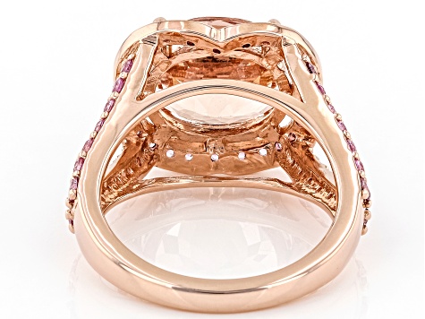 Peach Cor-de-Rosa Morganite 14k Rose Gold Ring 4.85ctw