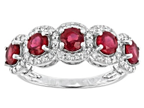 Red Mahaleo® Ruby Rhodium Over 14k White Gold Ring 1.99ctw